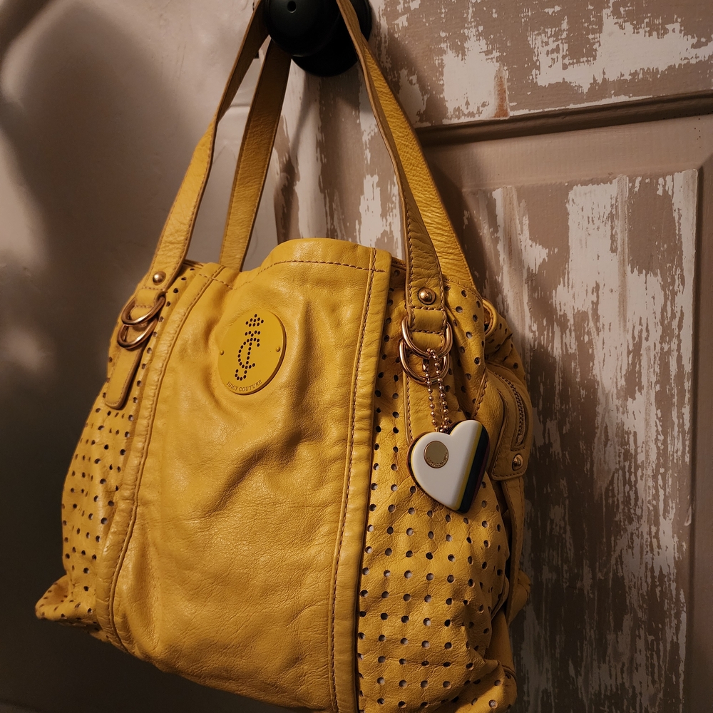 Juicy Couture Yellow Leather Shoulder Bag